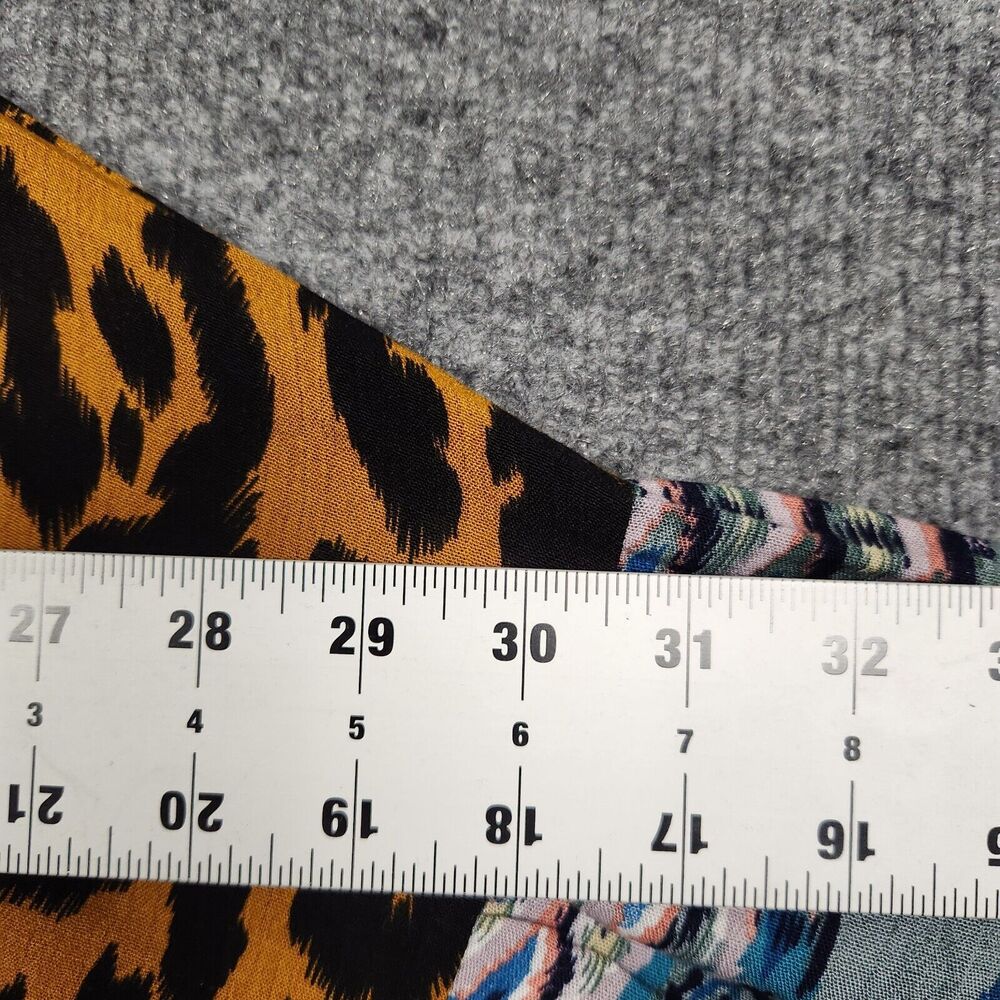 UMGEE Red Waffle Knit Cheetah Mixed Print Boho Button Top Comfortable SIZE SMALL - Picture 11 of 13